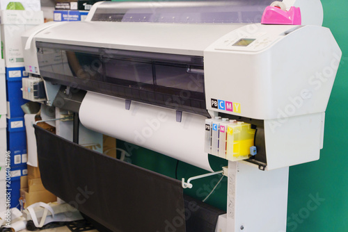 Professional Wide Format Plotter with White Paper Roll in Studio
