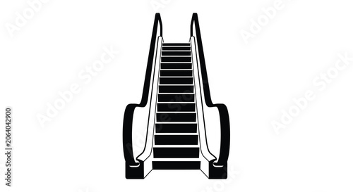 Tableau sur toile Escalator Silhouette Against White Background stairs steps