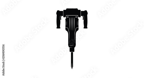 Photos Jackhammer Tool In Black Silhouette breaker pneumatic