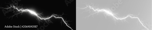 Cuadro en lienzo electric flash streak of lightning with a powerful glowing plasma energy dischar