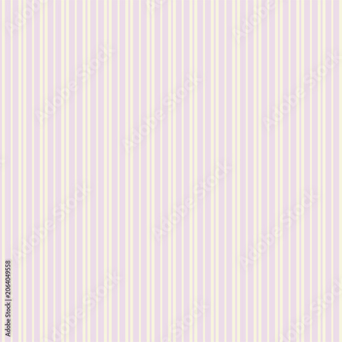 Seamless vertical stripe pattern in soft pastel lavender, pink and pale yellow. Minimalist vintage design for textile, fabric, wallpaper, wrapping paper nursery or interior decor