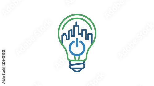 Bilde på lerret Minimalist flat design 2D logo icon of Earth Hour environmental awareness featur