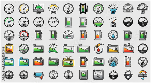 Collection of Various Icons Including Clocks, Sports, and Technology Symbols.