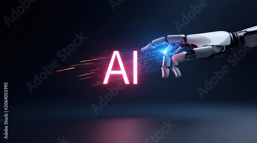 Robot finger AI icon artificial intelligence robotics technology concept