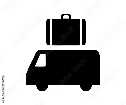 PF 068: Baggage delivery icon signs illustration on transparent background. 
