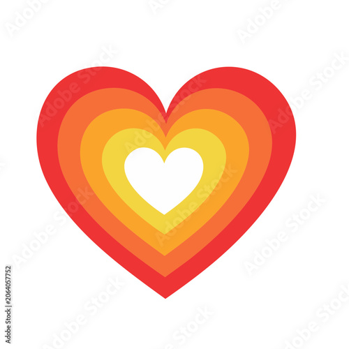 Flat design heart symbol in red and orange