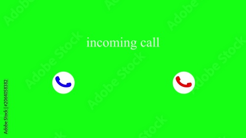 Incoming call interface animation graphic design element for mobile phone screens.