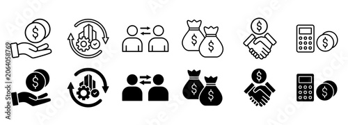 Mortgage icon set. property estate and agreement vector illustration