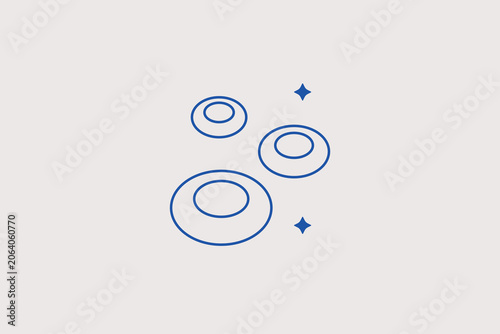 Принти на полотні Three human red blood cells erythrocytes line icon for hematology laboratory analysis, medical clinic diagnostics website
