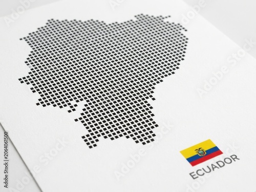 Pixel art map of ecuador isolated on white background