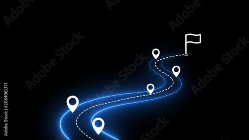 Milestone flag icon for business development roadmap and strategic project goal setting concept on the transparent background. Motion graphics of milestone and goal achievement idea.HD video