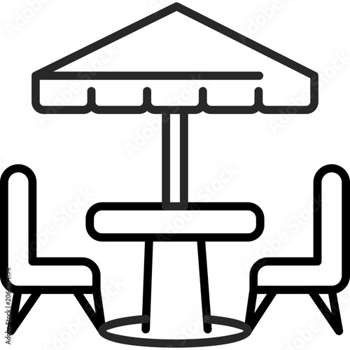 Outdoor Cafe Line Icon