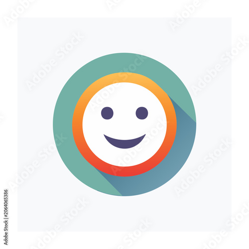 Flat design smiley face icon