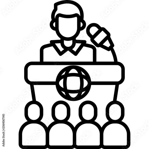 Принти на полотні Political Journalism Line Icon