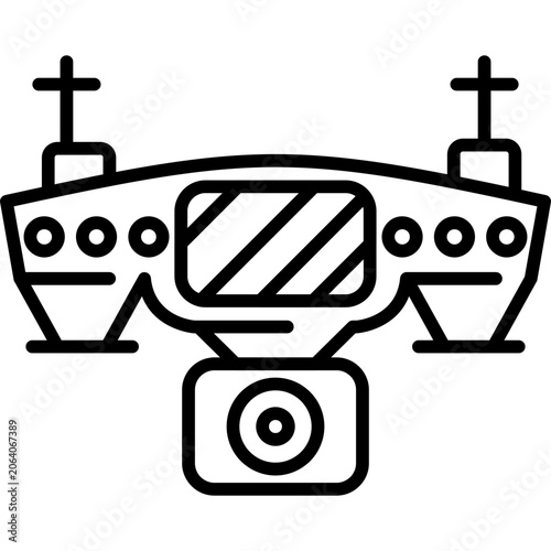 News Drone Line Icon