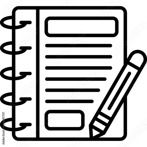 Journalist Notebook Line Icon