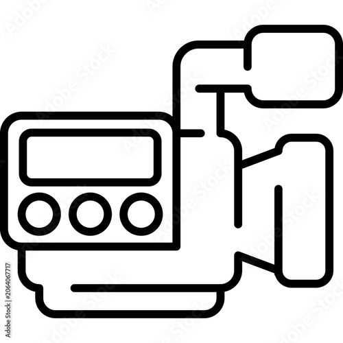 News Camera Line Icon