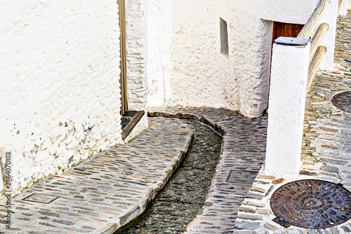 Pampaneira, in the Alpujarra region of Granada, with its narrow, steep streets and water channels running through them