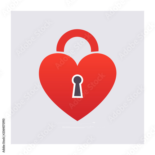 Red heart shaped padlock icon