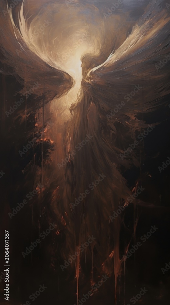 Naklejka premium Angel painting art creativity.