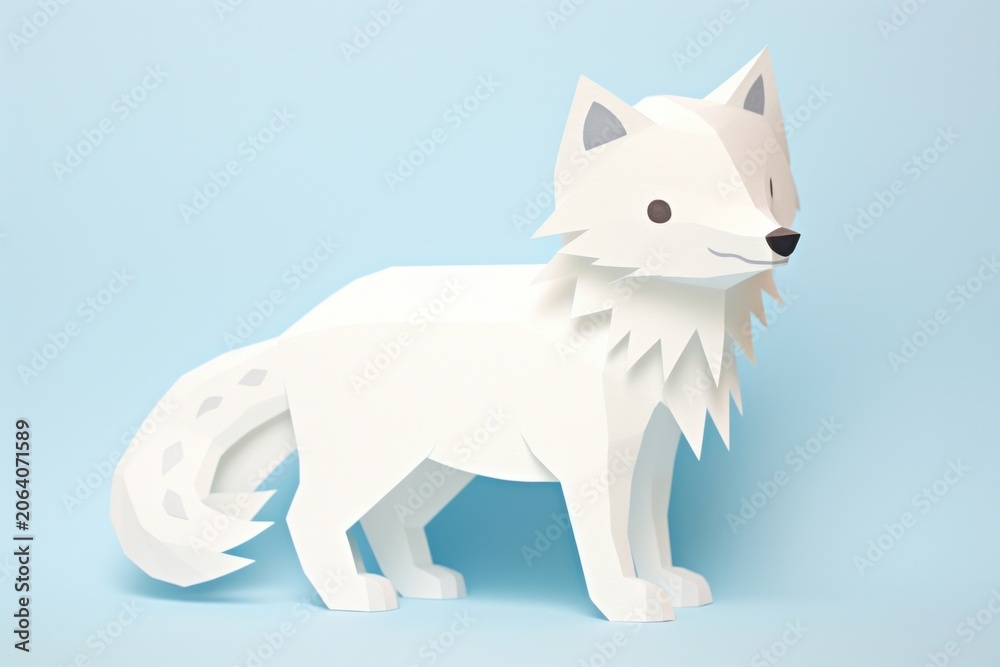 Fototapeta premium Arctic fox mammal animal craft.