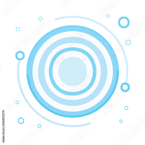 Blue concentric circles vector pattern
