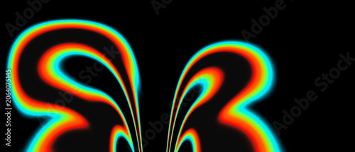 Obraz na plátně Vibrant Neon Green and Dark Black Organic Fluid Wave