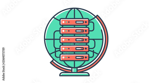 Global Server Network and Data Center Technology Concept