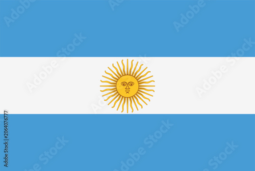 Bild auf Leinwand Argentina flag with three horizontal stripes in light blue and white, featuring the Sun of May in the center, symbolizing independence and national identity