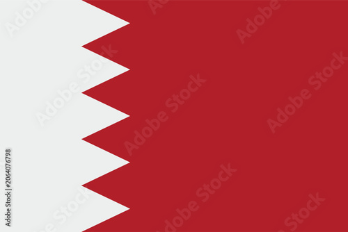 Tableau sur toile Bahrain flag with a red field and a white serrated band of five points separating the colors, symbolizing peace, tradition, and national identity