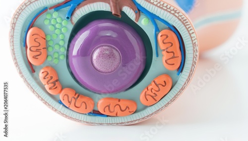 Detailed Internal Structure of a Plant Cell Model with Mitochondria, Nucleus, and Chloroplasts for Educational Purposes in Science