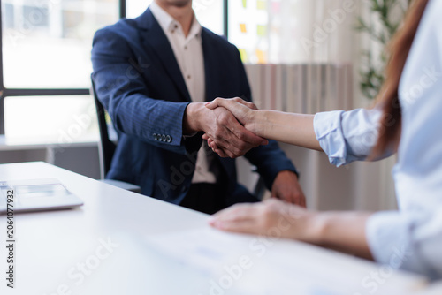 Konstfotografi Business handshake for teamwork of business merger and acquisition,successful ne