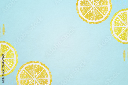 Japanese modern pattern washi paper background. Japanese Washi paper texture featuring an abstract sliced lemon design.