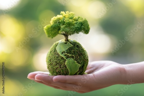 Green Earth Conservation Concept With Nature Protection And Sustainability