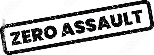 Fotografía Zero assault rectangular rubber stamp seal with distressed grunge texture for sa
