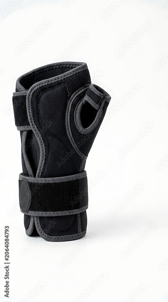 Fototapeta premium Minimalist white background mockup of ergonomic wrist support brace