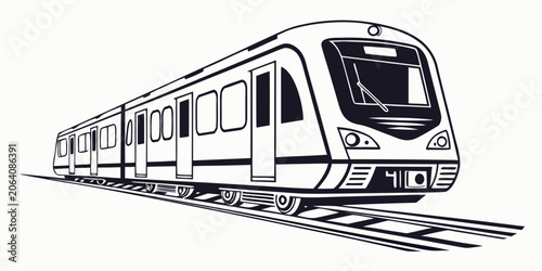 Photos Modern passenger train travel graphic vector illustration with commuter train pu