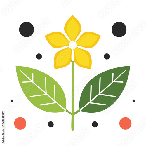 Flat design sunflower vector illustration