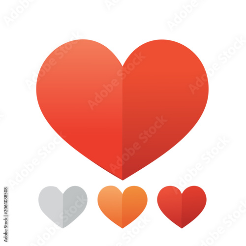 Red heart shape vector icon