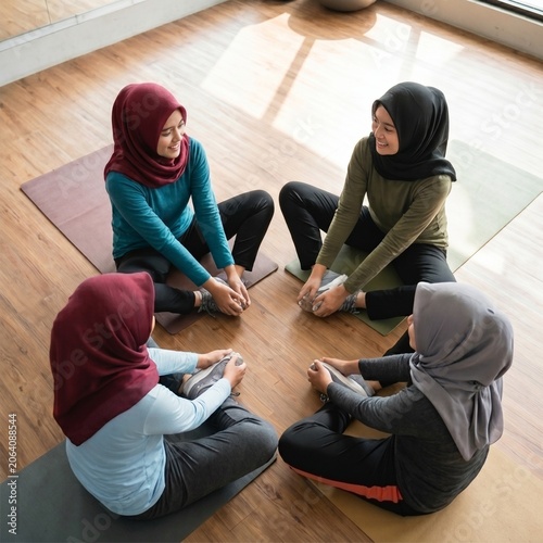  Modern Women Relaxing at a Healthy Café