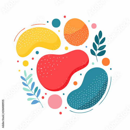 Abstract Organic Shapes and Dots Pattern
