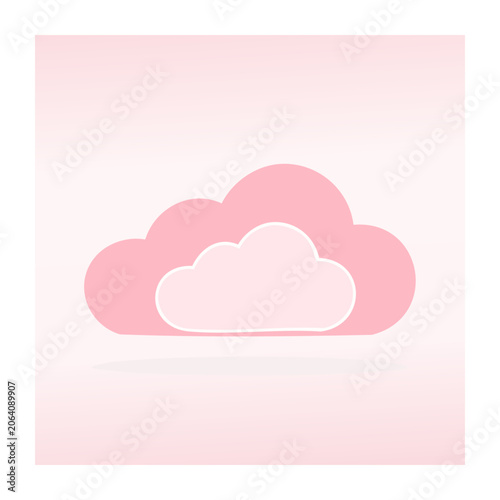 Pink flat speech bubble icon