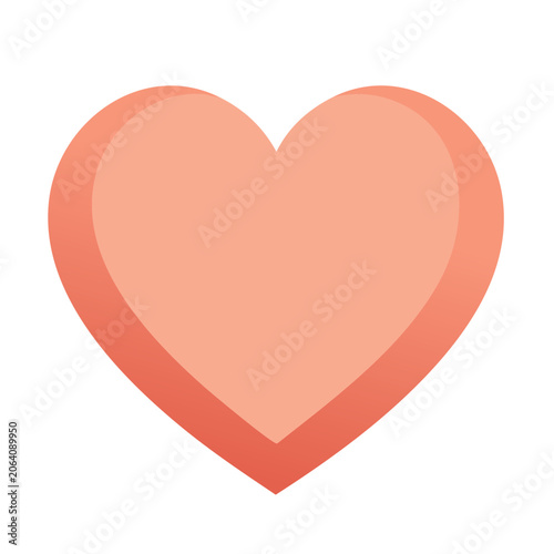 Red heart shape flat design