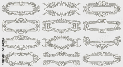 Ornate Victorian Decorative Frames - Vintage Scrolls and Borders Vector