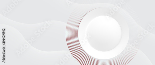 Fotografie An abstract background designed to look modern and simple, with the main elements being circles and overlapping circle lines, in grey and red to emphasize the sense of movement and balance
