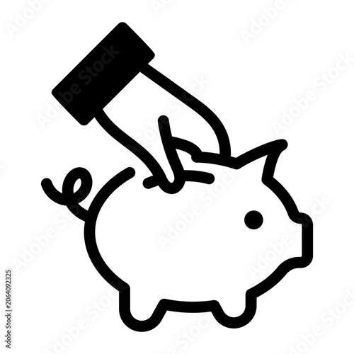 Obraz na plátně Corrupt hand stealing money from a public piggy bank for personal gain