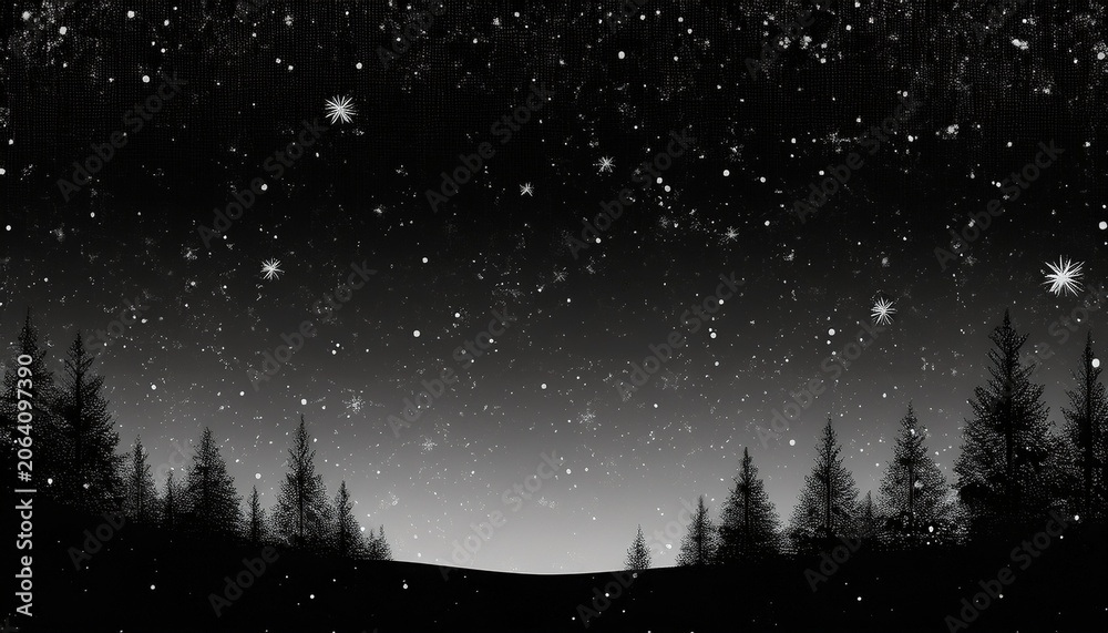 Fototapeta premium A Transparent Black Distressed Overlay Background With Tiny White Particles Scattered Across It Creating An Impression Of Stars Or Snowflakes In The Night Sky