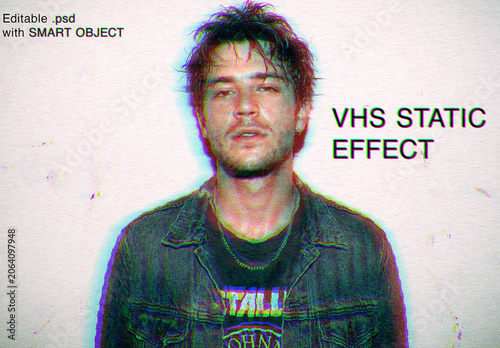 Photo effect vintage grain VHS static