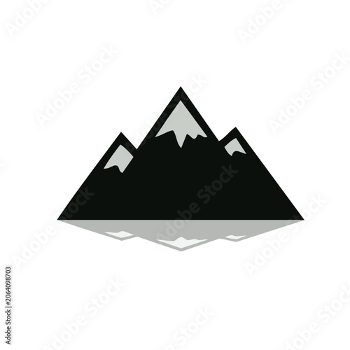 Mountain peaks vector icon illustration. Nature landscape symbol isolated on white background.
