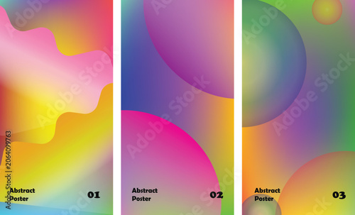 Vibrant Abstract Gradient Art with Dynamic Waves and Smooth Circles for Modern Digital Design